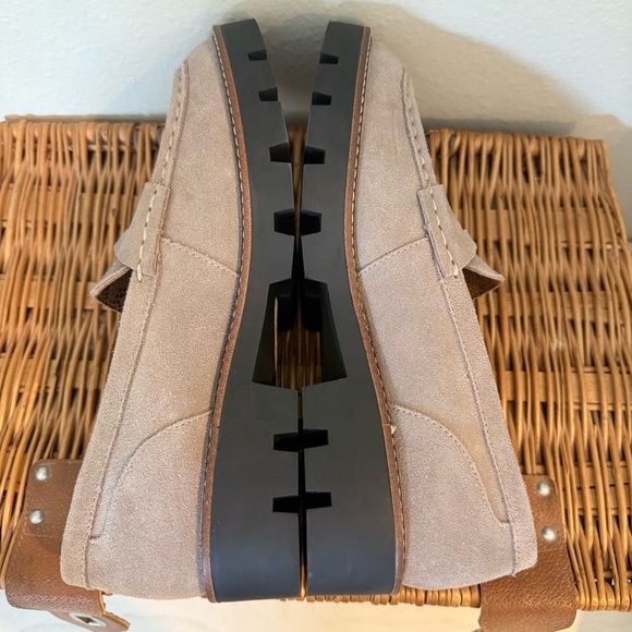 House Of Harlow Suede Penny Loafers Women’s 9.5 Grey Chunky Preppy Academia - Picture 5 of 8